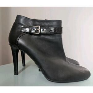New Ralph Lauren Black Leather Booties Ankle Booties 8.5 B